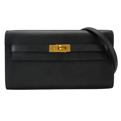 HERMES エルメス 長財布 ケリーウォレット ロング トゥーゴー 黒 (ブラック) エプソン ゴールド金具 W刻印 新品同様【中古】