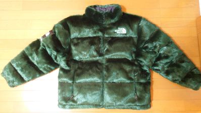 Supreme x The North Face Faux Fur Nuptse Jacket "Green"