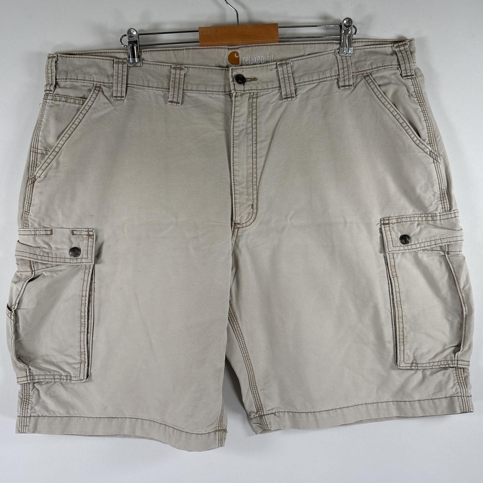 古着 カーハート Carhartt ショートパンツ 半ズボン ハーフパンツ 短パン ワンポイント 大きいサイズ カーゴ w44  ベージュ メンズ