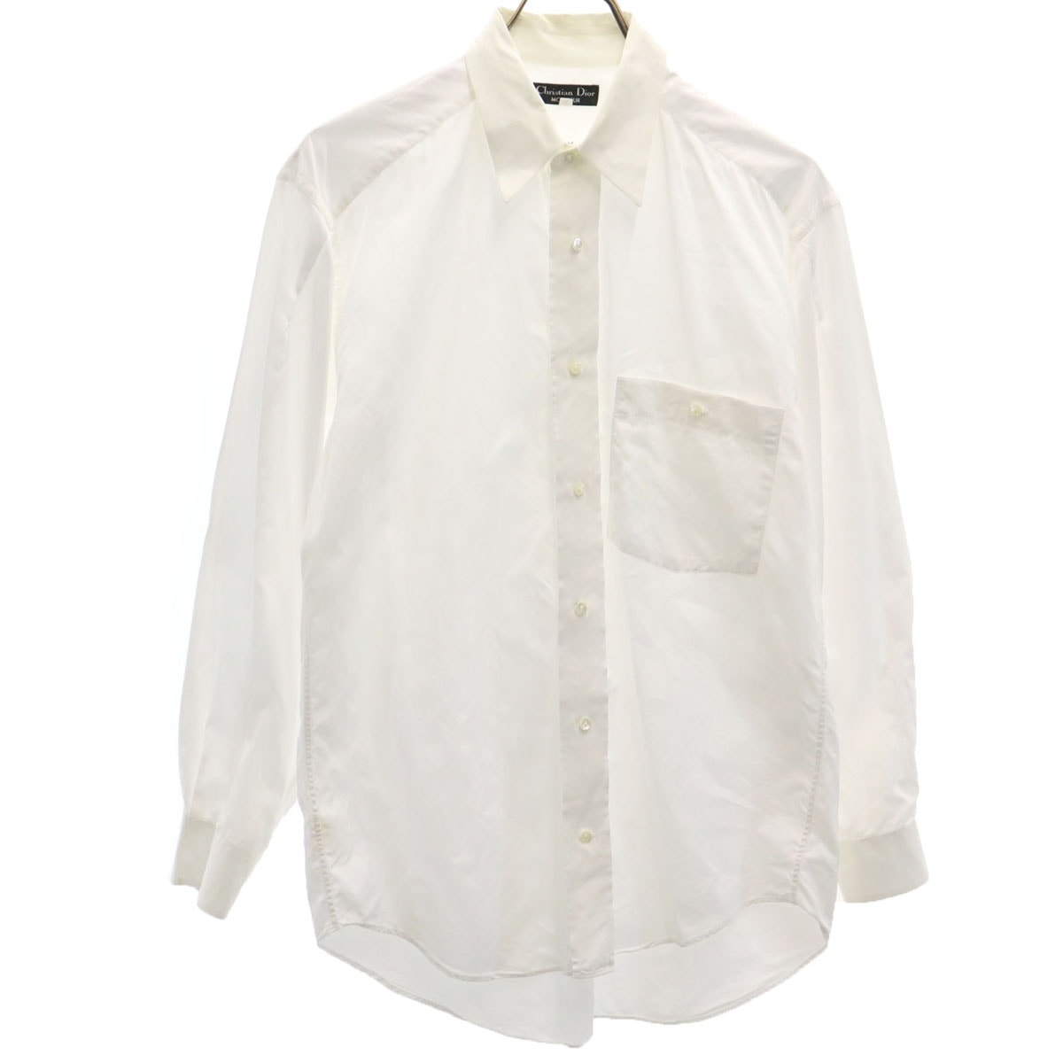 Christian Dior MONSIEUR クリスチャンディオール ムッシュ 90s オールド 長袖 コットンシャツ S ホワイト