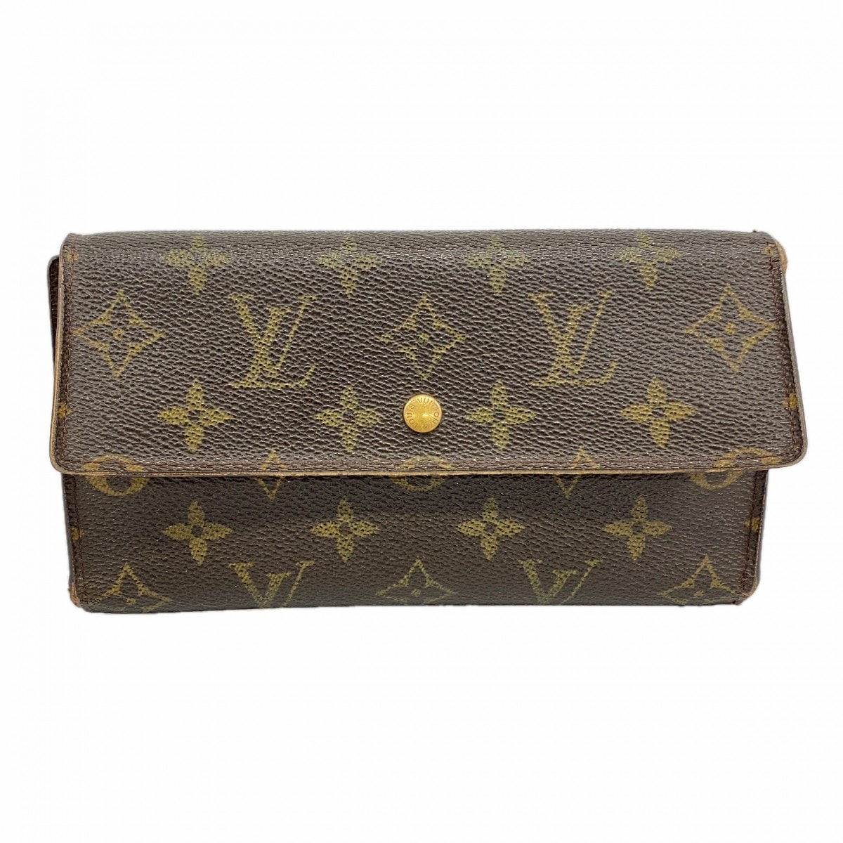 【6ce6177】ルイヴィトン 三つ折り長財布 モノグラム ポルトフォイユインターナショナル M61215 ブラウン【中古】レディース