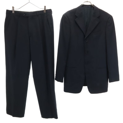 ARMANI COLLEZIONI アルマーニコレッツォーニ ヘリンボーン スーツ 上下セットアップ 46 ブラック