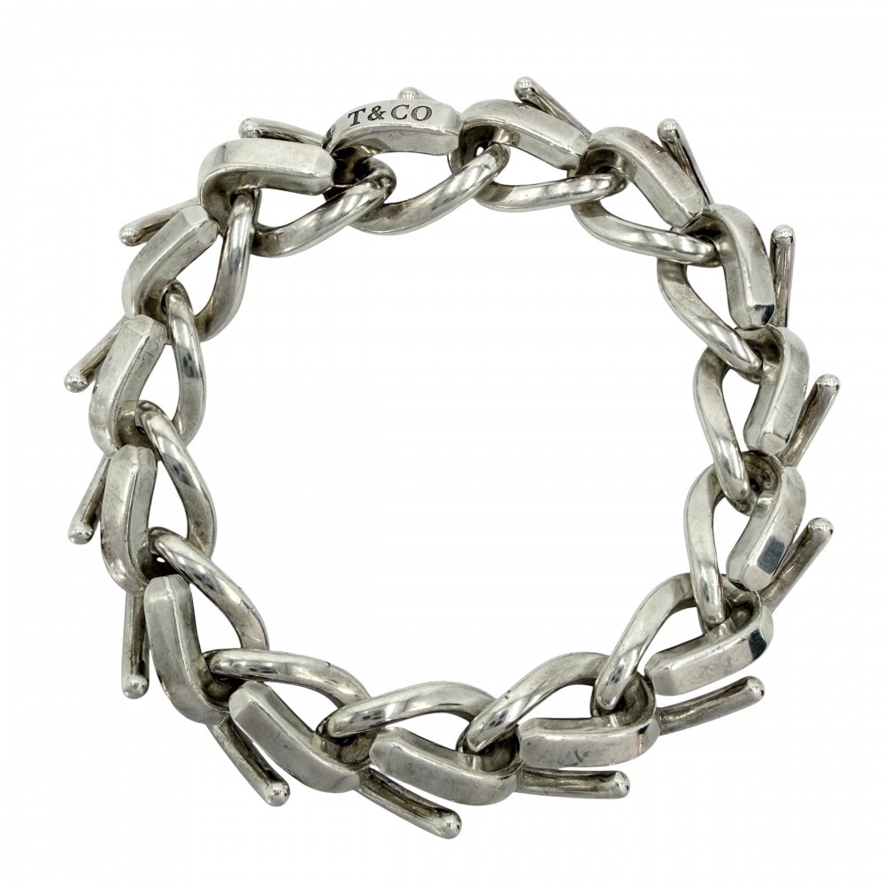 TIFFANY&Co. ティファニー ブレスレット フォージ ラージリンク ブレスレット ジュエリー アクセサリー シルバー925 レディース 約73.0g【中古品】