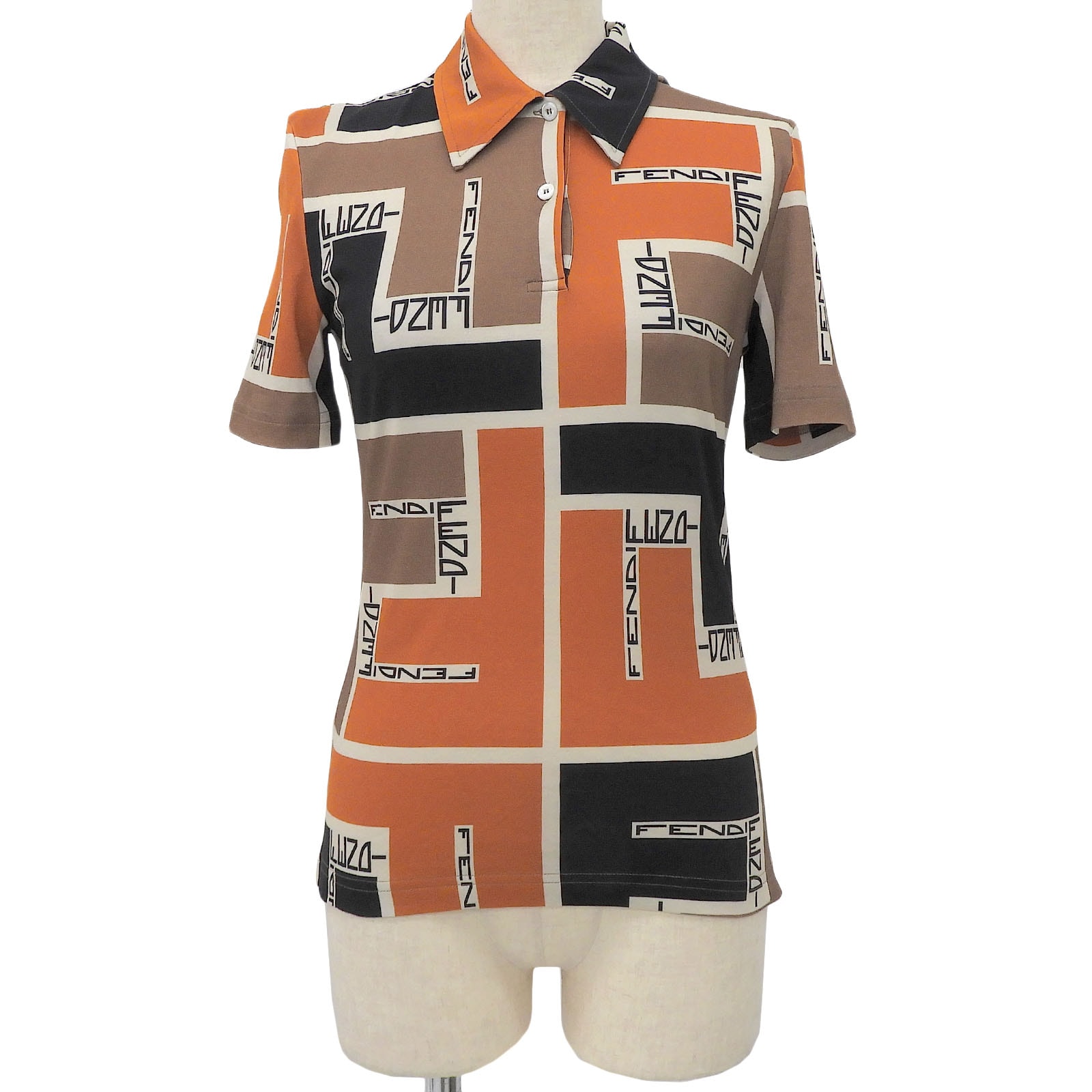 極美品 フェンディ 半袖ポロシャツ マルチ レディース S FS9629