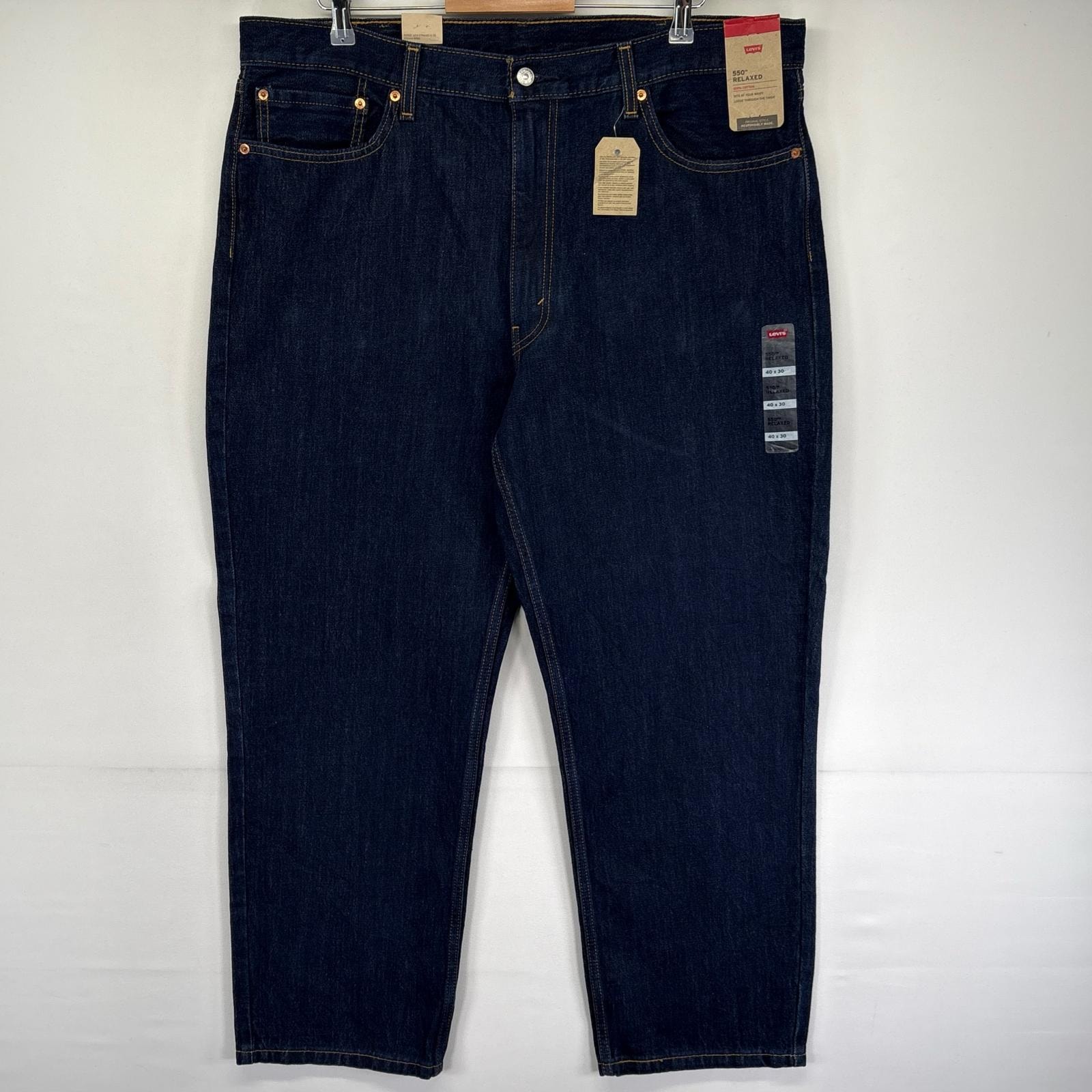 古着 美品 リーバイス Levi's パンツ デニム ジーンズ テーパード ジッパーフライ 5ポケット 550 濃紺 w40 L30  ネイビー系 メンズ
