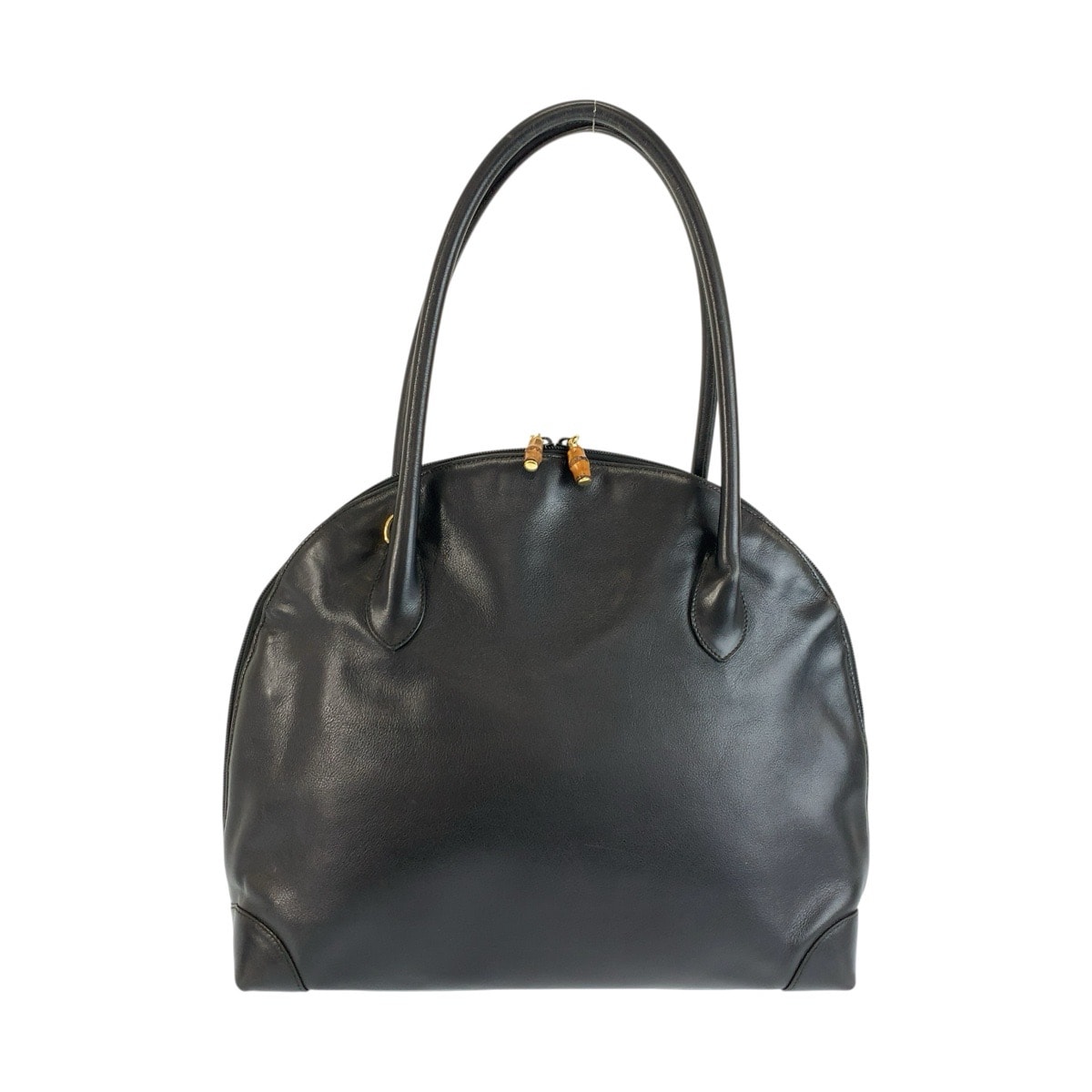 GUCCI グッチ バンブー ブラック 黒 シルバー金具 レザー トートバッグ ショルダーバッグ 604710 【中古】