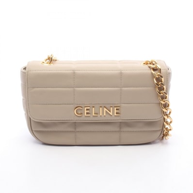セリーヌ CELINE モノクローム ショルダーバッグ バッグ レザー レディース ベージュ系 111273EPZ 【中古】