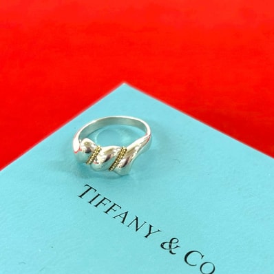 TIFFANY&Co. ティファニー ツイスト リング シルバー925 K18イエローゴールド リング・指輪 10号 シルバー
35840