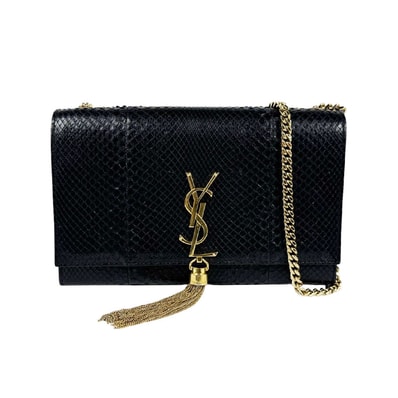 サンローラン SAINT LAURENT ショルダーバッグ ケイト パイソン ブラック レディース 354119【中古】 z11309