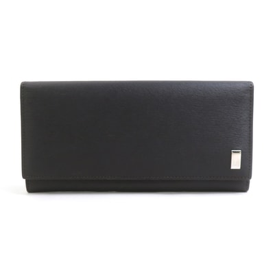 ダンヒル Dunhill 二つ折り長財布 レザー ブラック メンズ【中古】 56841a