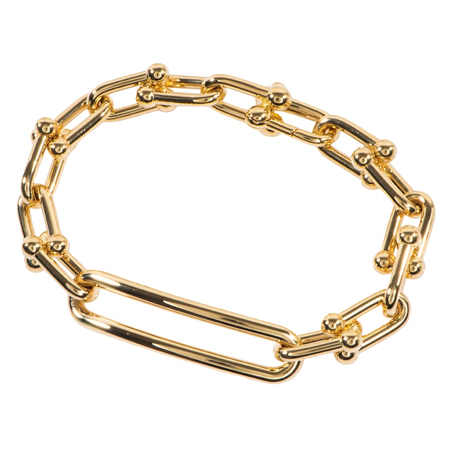 TIFFANY&Co. ティファニー ハードウェア リンク ブレスレット ゴールド【中古】