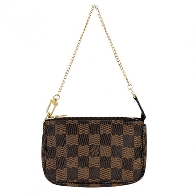 LOUIS VUITTON ルイヴィトン ハンドバッグ ミニポシェットアクセソワール アクセサリーポーチ MiniPochette Accessoires N58009 ダミエキャンバス ブラウン 茶 ゴールド金具 レディース 美品【中古品】