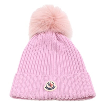 モンクレール 【美品/国内正規】24年製 K29543B00011 M1131 BERRETTO TRICOT ロゴワッペン ポンポン ニット帽 M