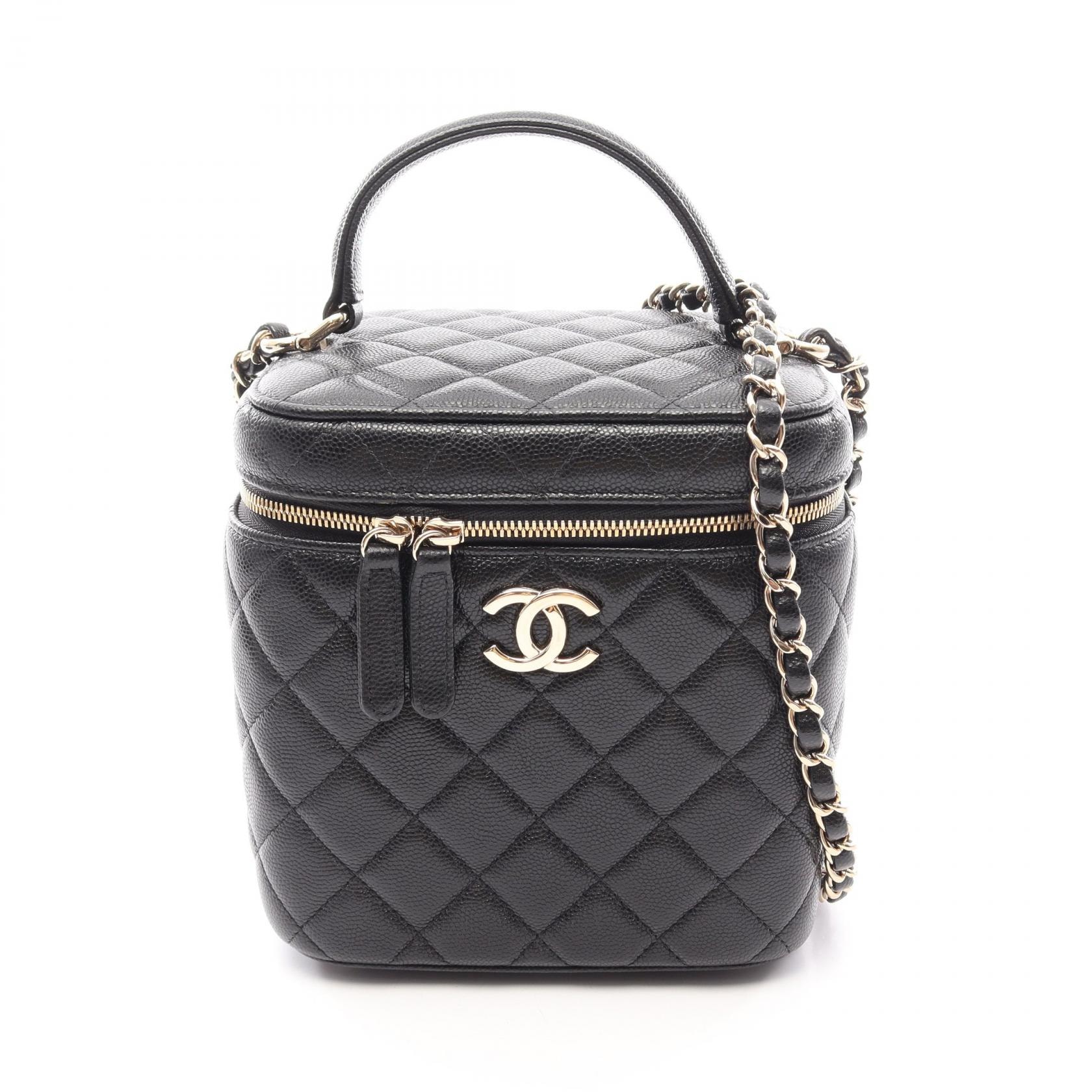 シャネル CHANEL マトラッセ バニティバッグ 2WAY ショルダーバッグ バッグ キャビアスキン(グレインドカーフ) レディース ブラック系 AS2362 【中古】