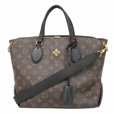 【6db1014-k】ルイヴィトン ハンドバッグ モノグラム フラワージップドトートMM M44347 ブラウン ノワール 2wayバッグ【中古】レディース