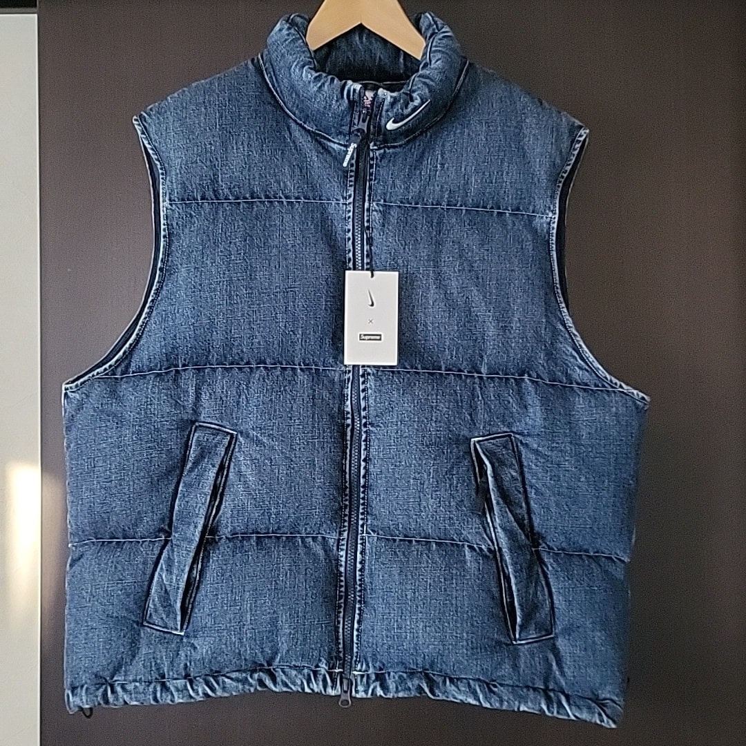Supreme x Nike Denim Puffer Vest "Indigo"