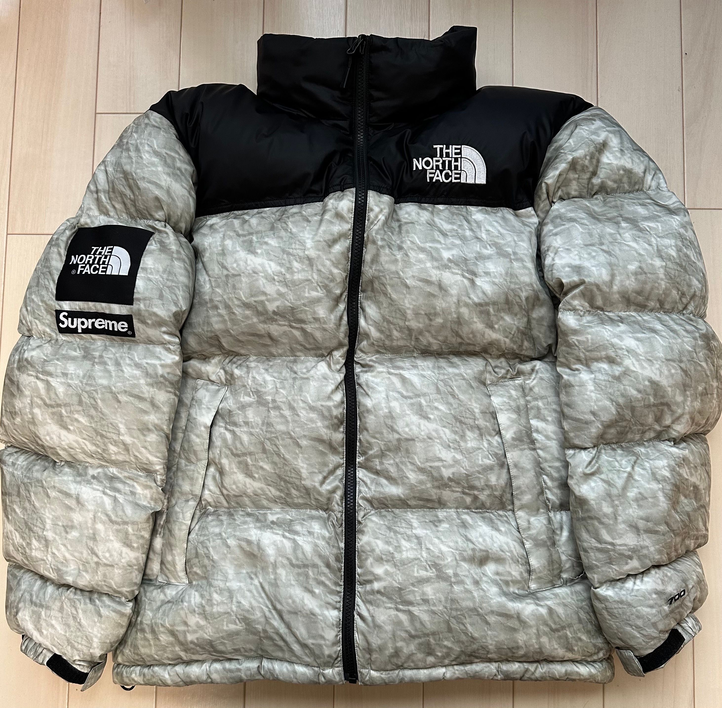 Supreme x The North Face Nuptse Jacket "White Paper Print"