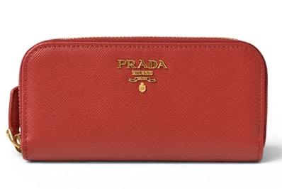 プラダ キーケース/キーレス収納/カード PRADA 6連 1M0604 SAFFIANO METAL/型押しレザー ROSSO/レッド【中古】