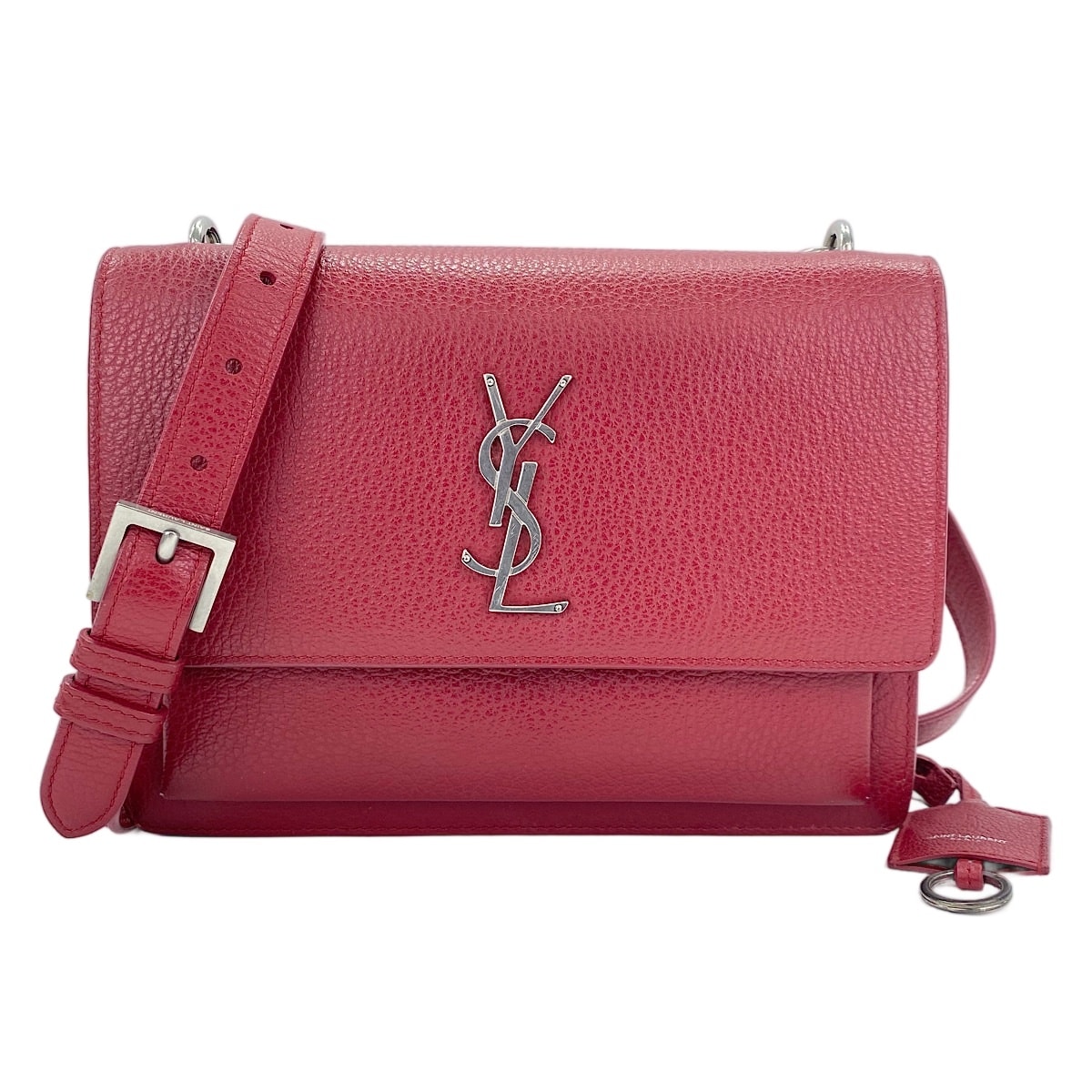 イヴ・サンローラン YSL レザー サンセット ミディアム ショルダーバッグ【中古】