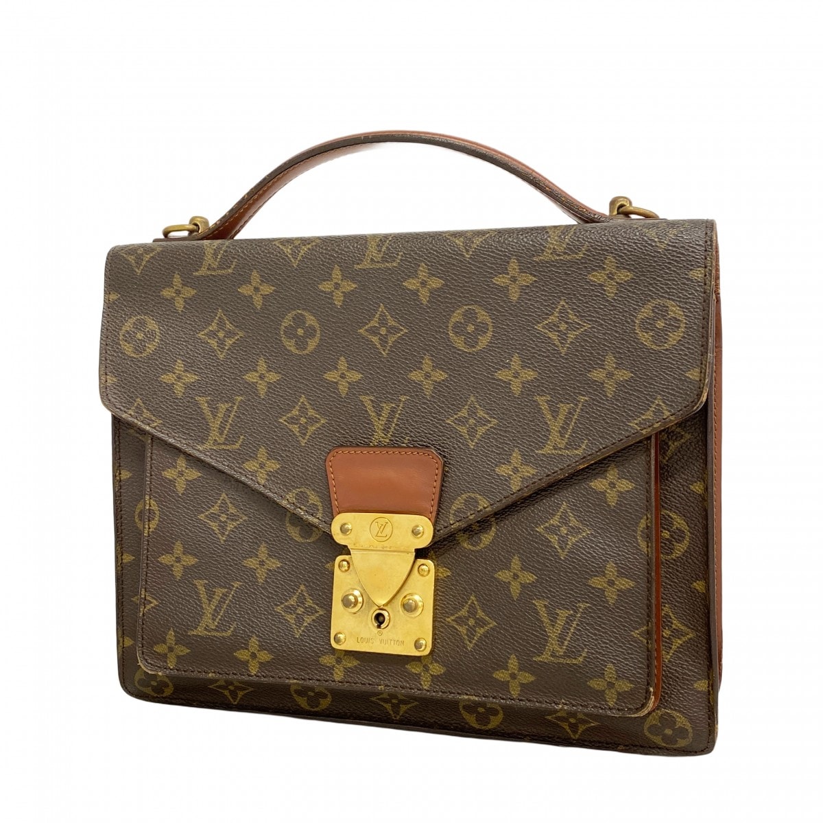 【6dc2806】ルイヴィトン ハンドバッグ モノグラム モンソー28 M51185 ブラウン【中古】レディース
