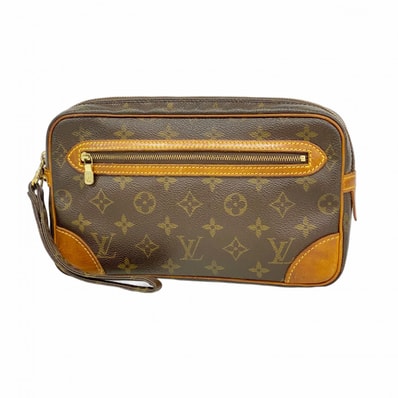 【6dd4549】ルイヴィトン クラッチバッグ モノグラム マルリードラゴンヌGM M51825 ブラウン【中古】メンズ