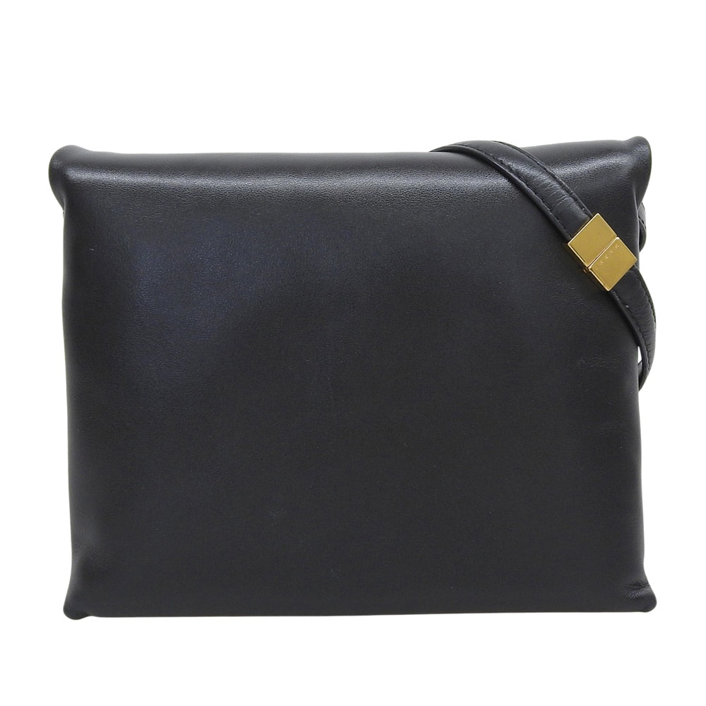 マルニ プリズマ カーフレザー ショルダーバッグ レディース ブラック