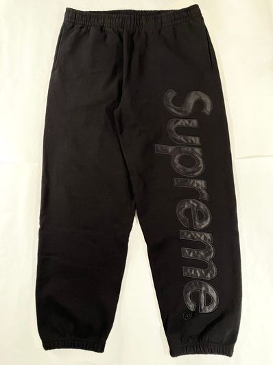 Supreme Satin Applique Sweatpant (23FW) "Black"