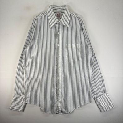 古着 90's/90年代 ヴィンテージ ブルックスブラザーズ Brooks Brothers USA製 長袖シャツ 胸ポケット Makers M ブルー系 ストライプ メンズ