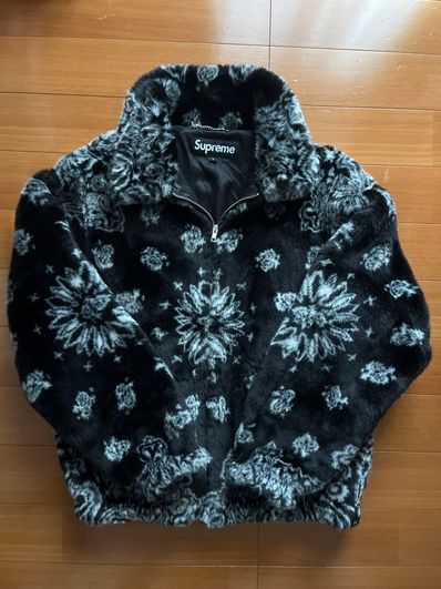 Supreme Bandana Faux Fur Bomber Jacket "Black"