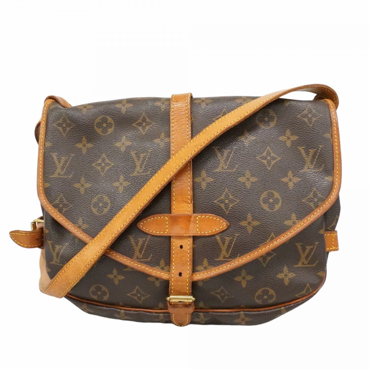 【6dd4518】ルイヴィトン ショルダーバッグ モノグラム ソミュール30 M42256 ブラウン【中古】レディース