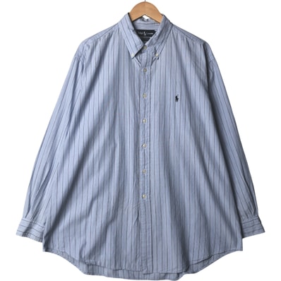 古着 ラルフローレン Ralph Lauren YARMOUTH 長袖 ボタンダウンストライプシャツ メンズXL相当/eaa574201