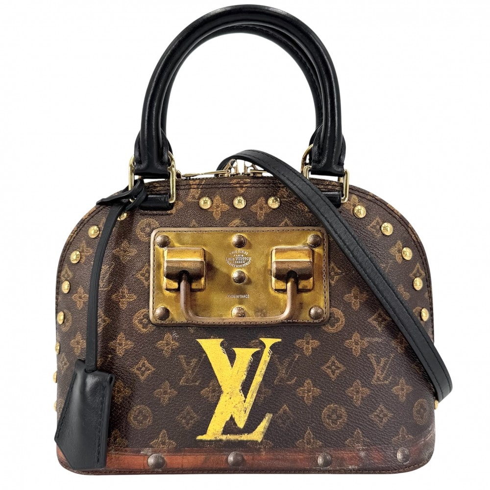 LOUIS VUITTON ルイヴィトン 2WAY トランスフォード・モノグラム アルマBB ハンドバッグ ショルダーバッグ ミニバッグ ブラウン 茶 タイムトランク M52743 ゴールド金具 レディース【中古品】