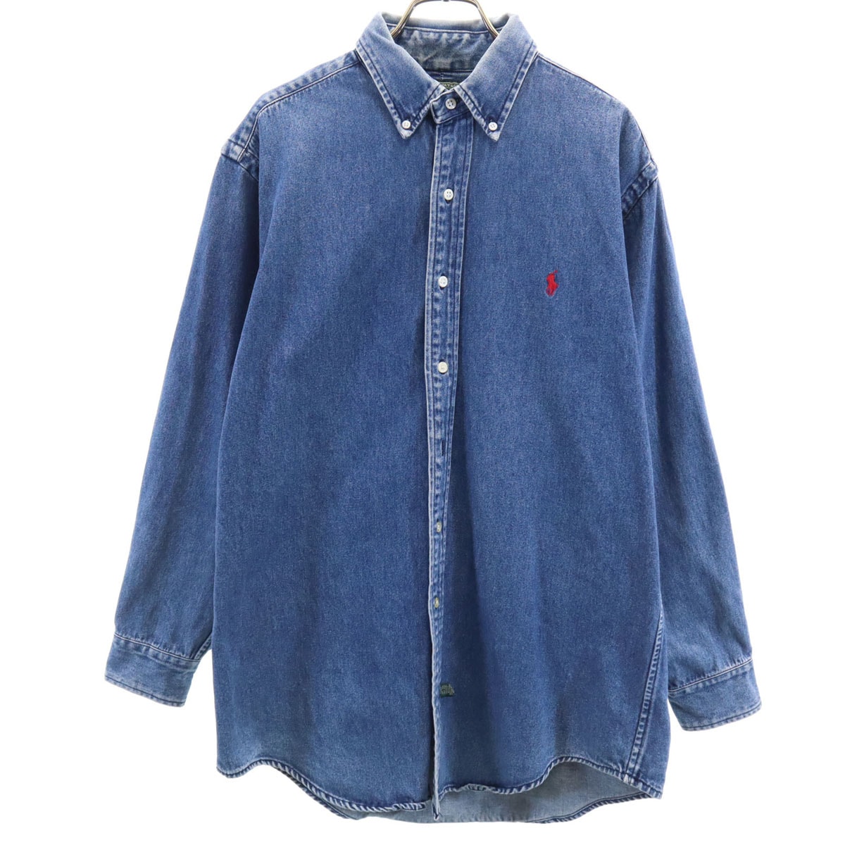 POLO COUNTRY RALPH LAUREN ポロカントリー ラルフローレン 80s 90s 89-91s オールド 初期 長袖 デニム ボタンダウンシャツ L