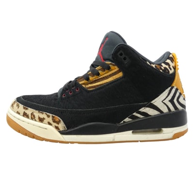NIKE ナイキ CK4344-002 Air Jordan 3 Retro SE Animal Instinct/Safari エアジョーダン3 レトロ アニマルインスティンクト/サファリ スニーカー ブラック系 27.5cm【中古】