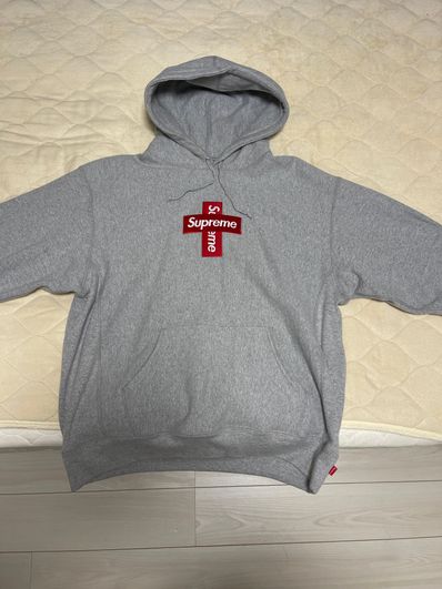 Supreme Cross Box Logo Hooded Sweatshirt "Grey"