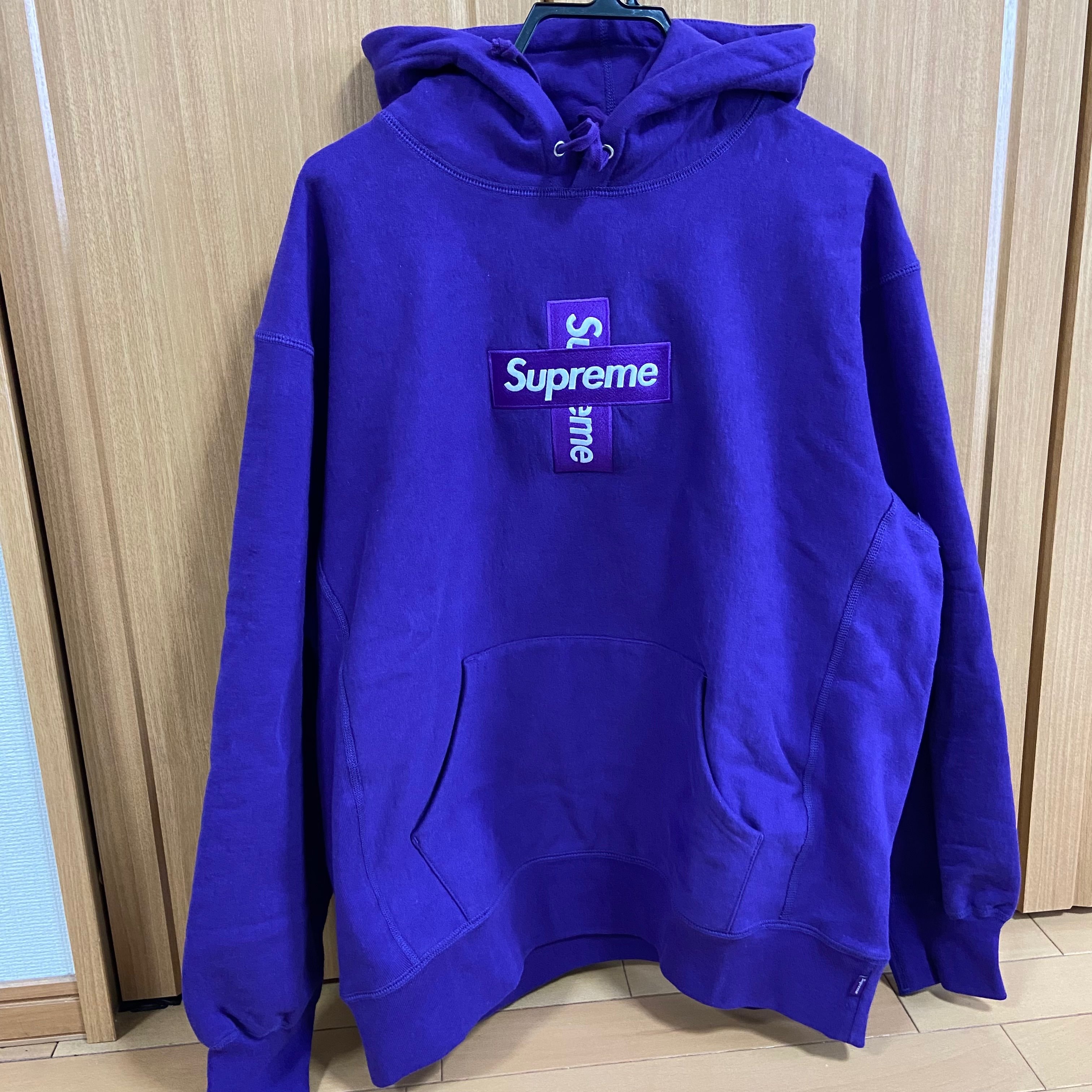 Supreme Cross Box Logo Hooded Sweatshirt "Purple"