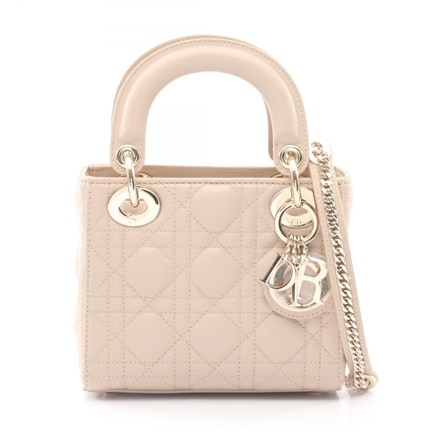 ディオール Dior レディディオール ミニ カナージュ 2WAY ハンドバッグ バッグ レザー レディース ベージュ系 M0505ONGEM51U 【新品】