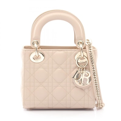 ディオール Dior レディディオール ミニ カナージュ 2WAY ハンドバッグ バッグ レザー レディース ベージュ系 M0505ONGEM51U 【新品】