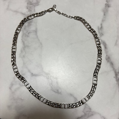Dior CD Icon Chain Link Necklace "Silver"