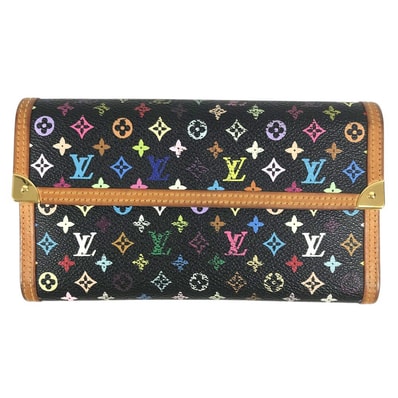 ルイヴィトン LOUIS VUITTON ポルトトレゾール インターナショナル M92658 三つ折り 財布 ウォレット ロングウォレット 長財布 モノグラムマルチカラーキャンバス ノワール ブラック