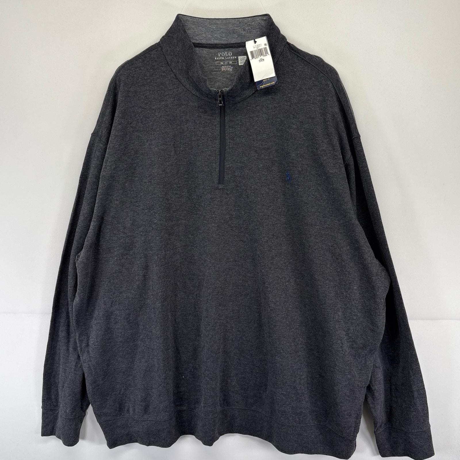 古着 ポロ・ラルフローレン POLO RALPH LAUREN スウェット ハーフジップ 大きいサイズ デッドストック タグ付き 3XB  グレー系 メンズ