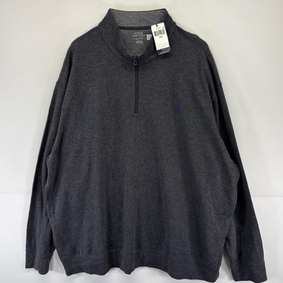 古着 ポロ・ラルフローレン POLO RALPH LAUREN スウェット ハーフジップ 大きいサイズ デッドストック タグ付き 3XB グレー系 メンズ