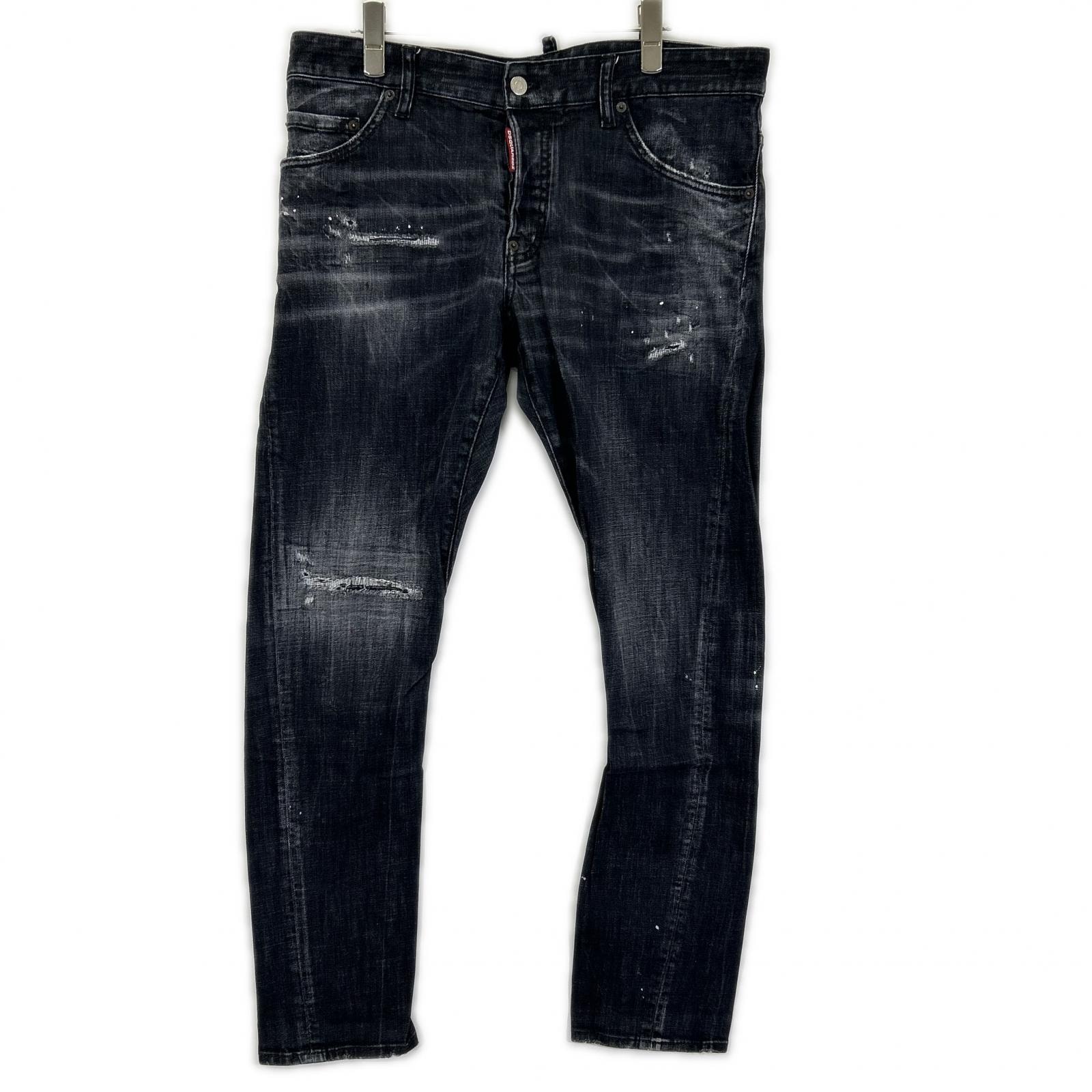 ディースクエアード S71LB1460 ブラック ダメージ加工 SEXY TWIST JEAN/セクシーツイスト デニムパンツ 50