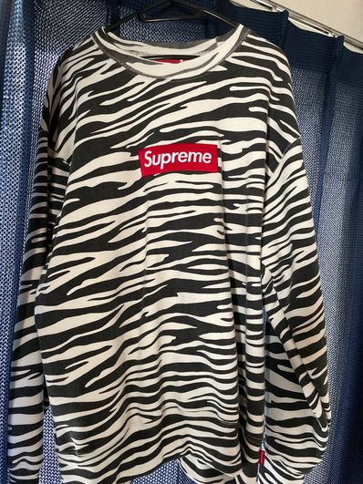Supreme Box Logo Crewneck "Zebra" (22FW)