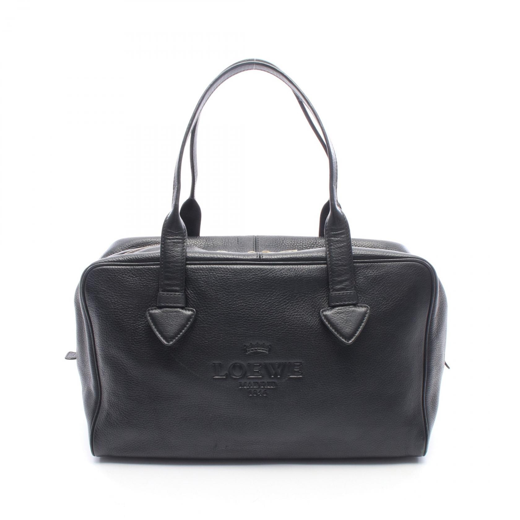 ロエベ LOEWE ヘリテージ ハンドバッグ バッグ レザー レディース ブラック系 【中古】