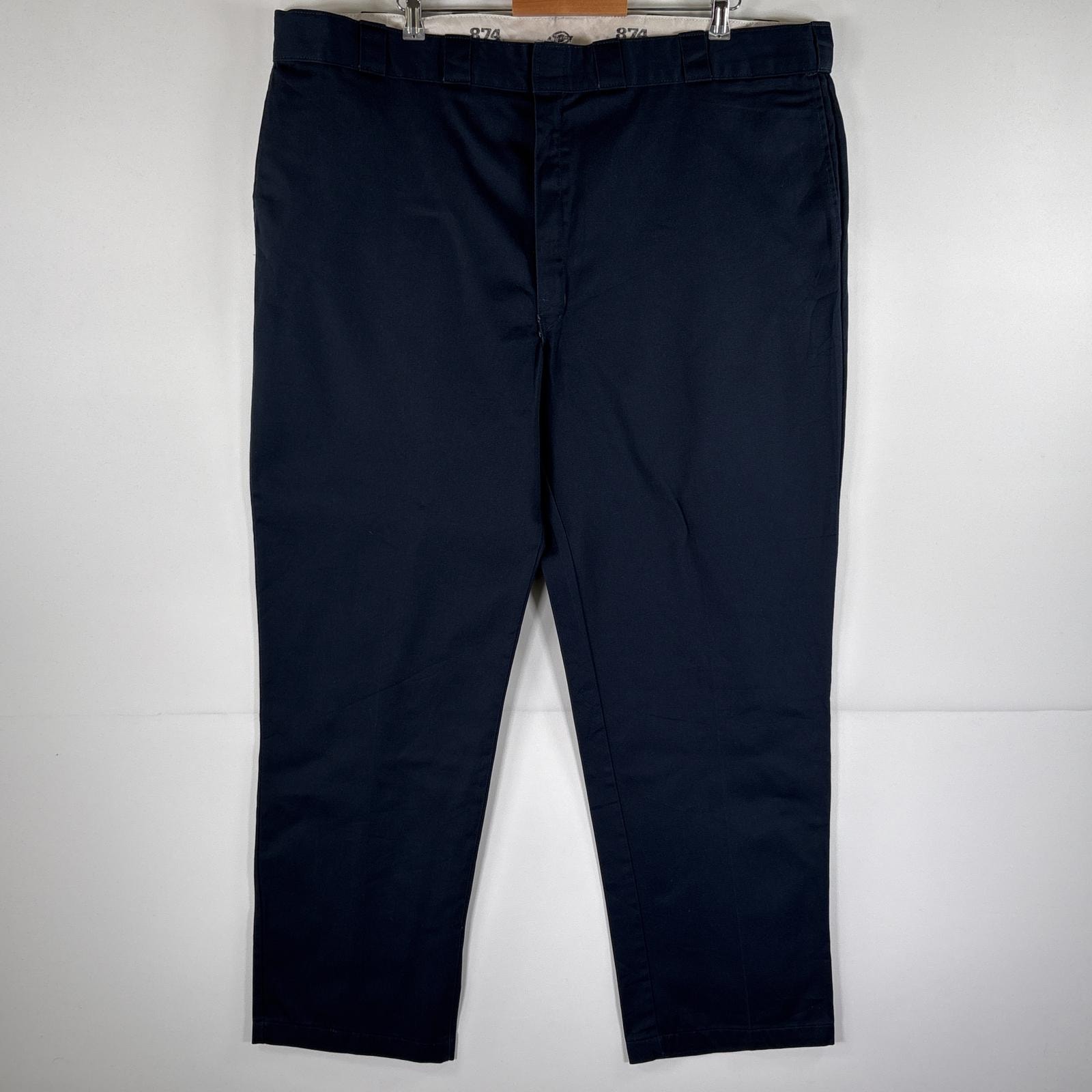 古着 ディッキーズ Dickies ワークパンツ 874 ストレート チノパン 大きいサイズ ワンポイントロゴ w48 L32 ネイビー メンズ