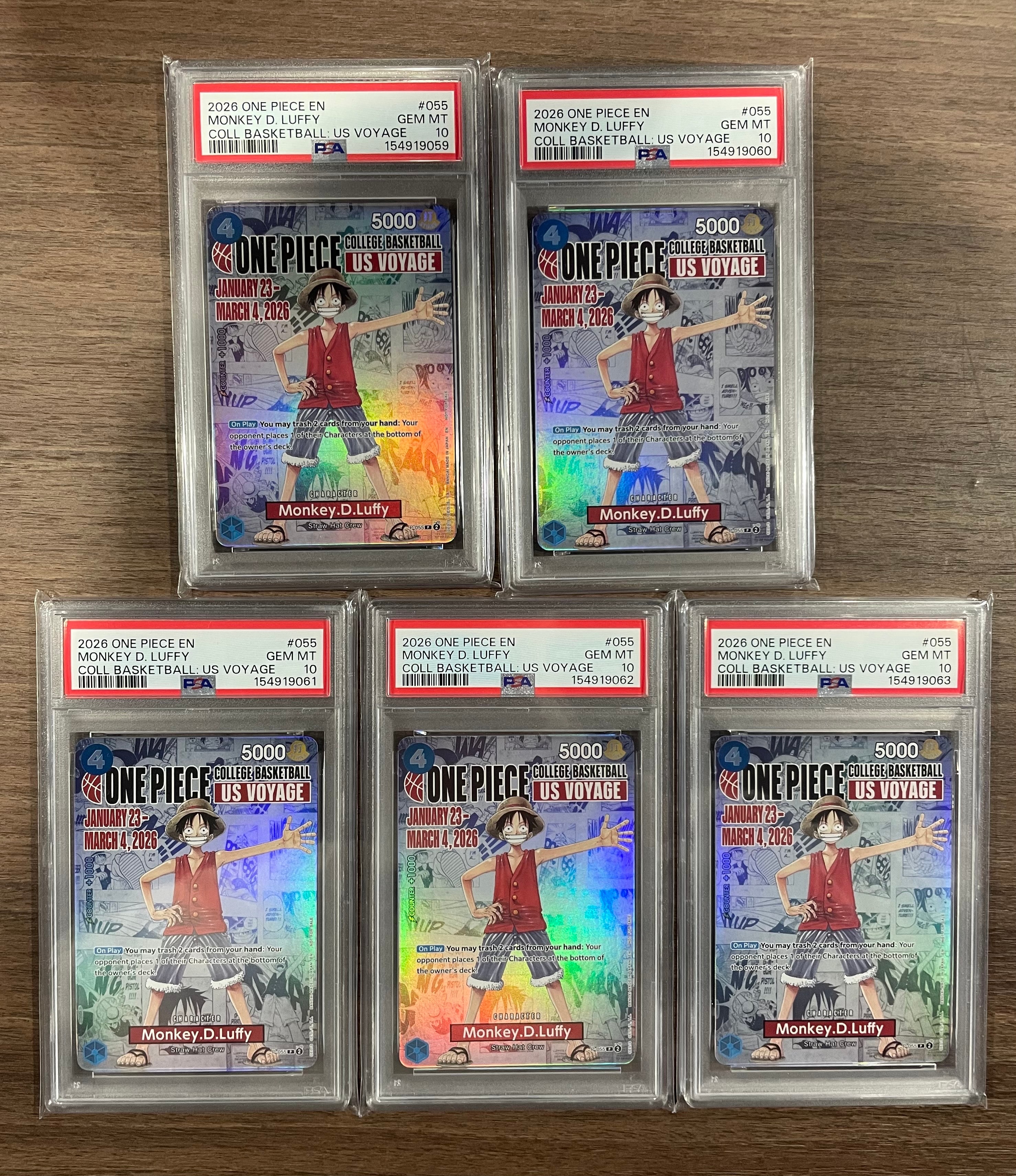 モンキー・D・ルフィ:P (開封済) [P-055]【英語版】(プロモーションカード「ワンピース カレッジ バスケットボール:USボヤージュ」)