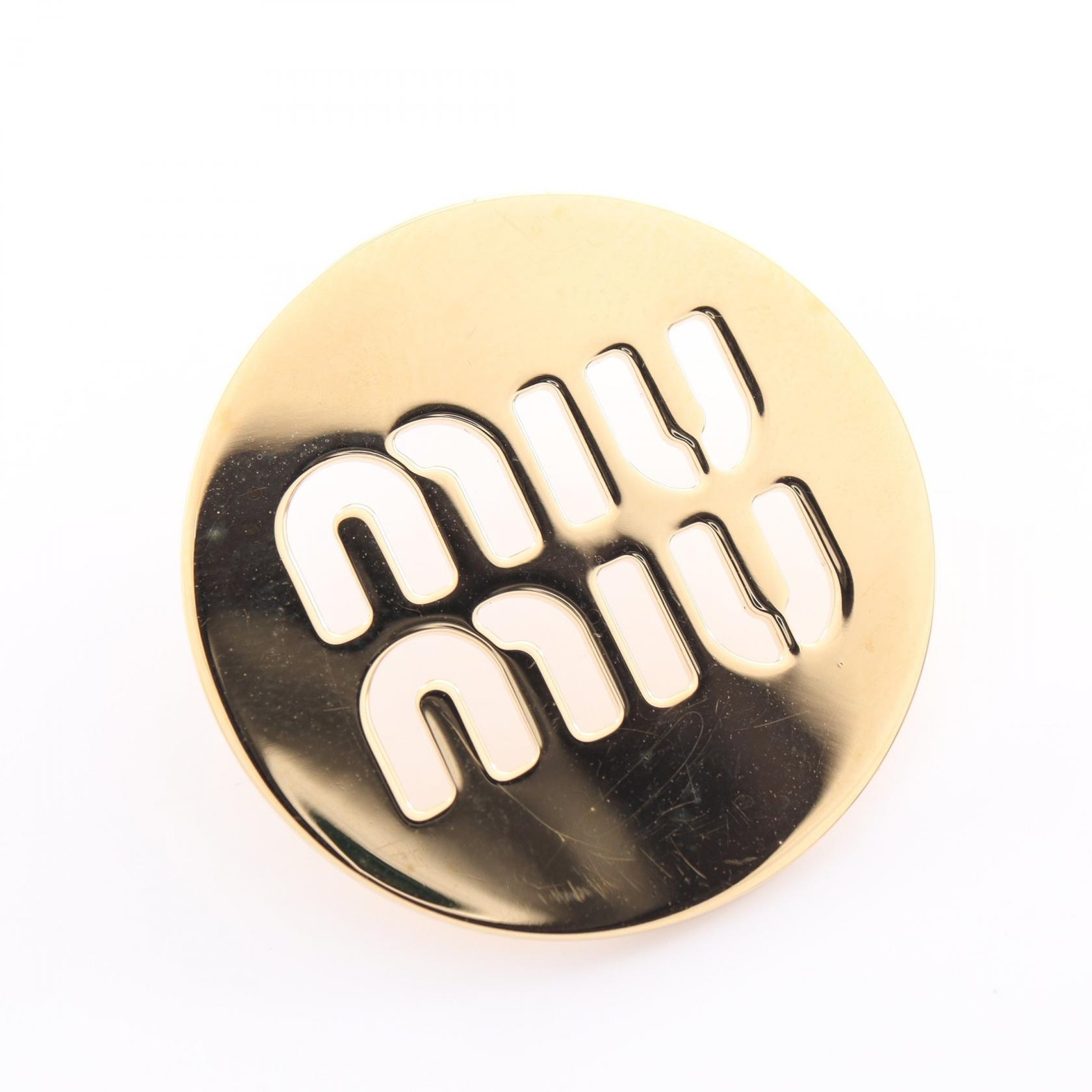 A (未使用に近い)】ミュウ ミュウ Miu Miu ロゴ サークル ピアス
