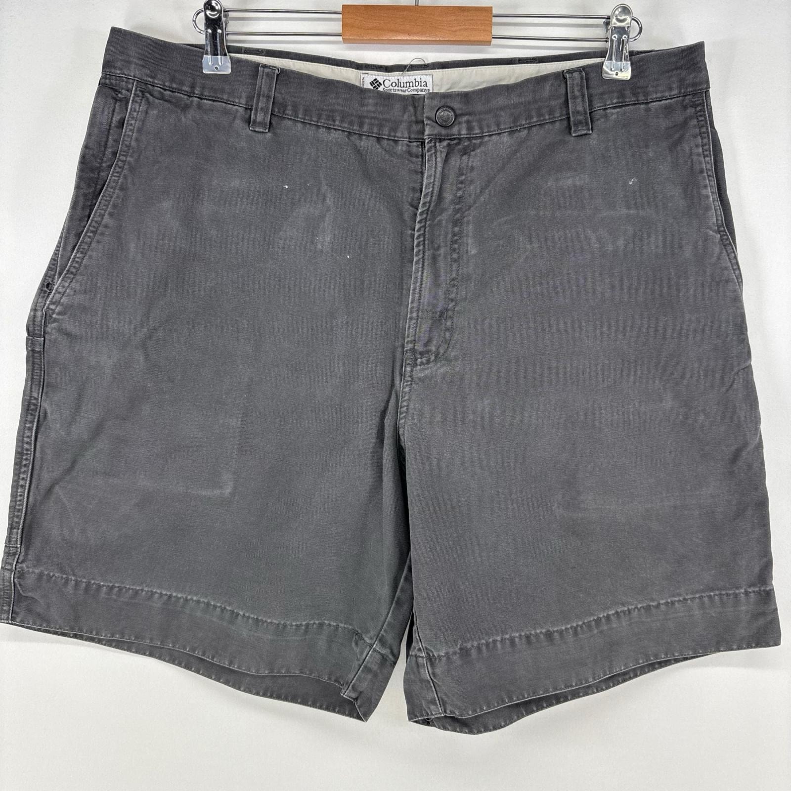 古着 コロンビア Columbia ダック ショートパンツ カーゴパンツ ジップ ハーフパンツ 大きいサイズ w38  グレー メンズ