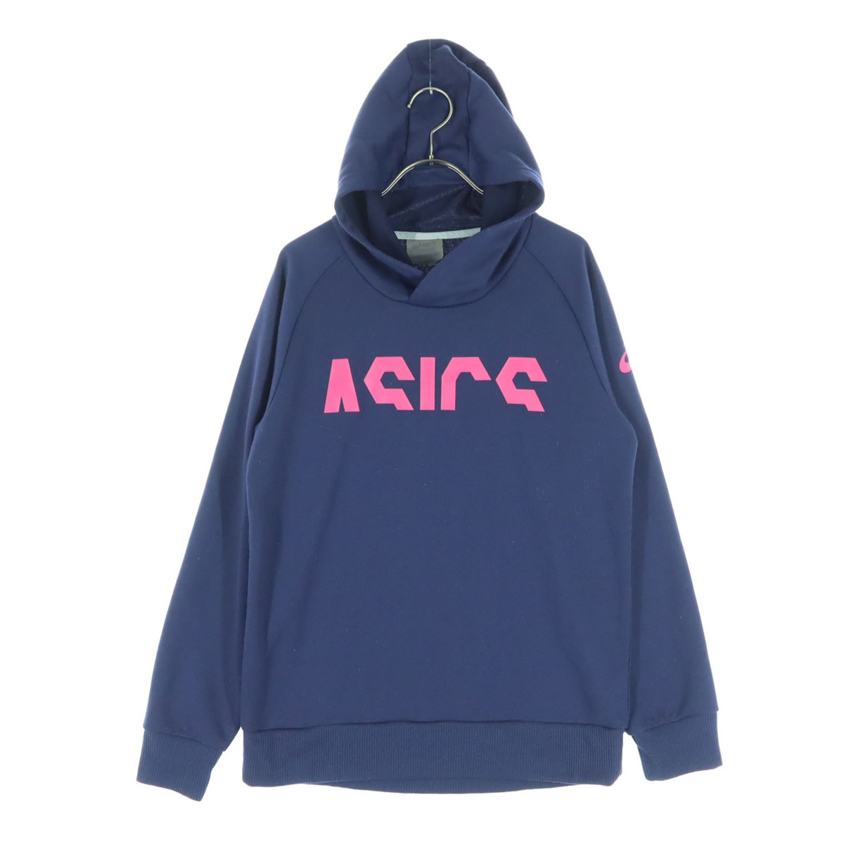 asics アシックス プリント 長袖 パーカー M ネイビー